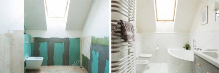 Vorher-Nachher-Vergleich einer Flachdachsanierung